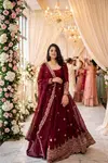 Nsr 895 Pure Fendy Silk With Embroidery Sequence Work Gown With Pant Dupatta